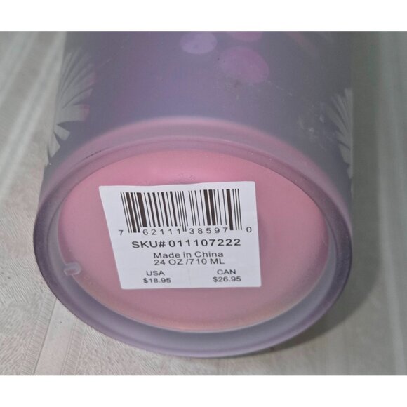 Starbucks Holiday Holographic Tumbler 24oz Pink Iridescent Pine Cone Ltd Edition - Picture 9 of 10